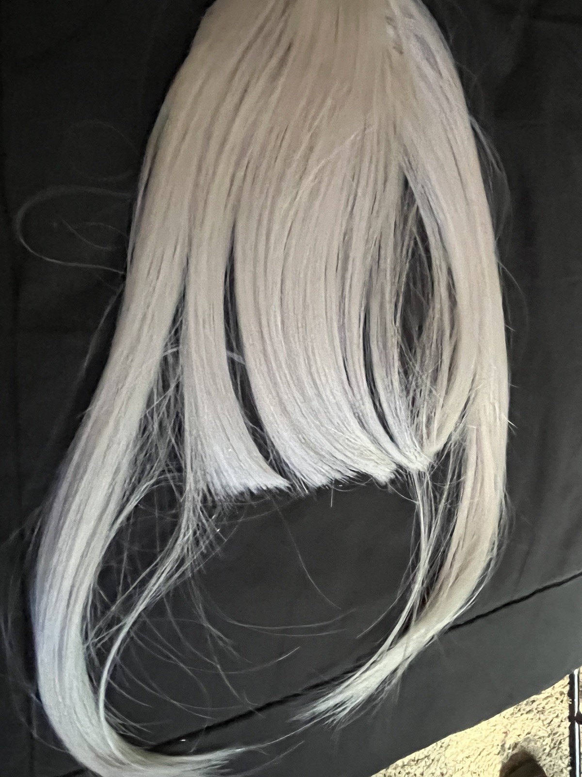 Grey hair Bangs Clip in on Fringe Hair Extensions As Front Hairpiece plus pins