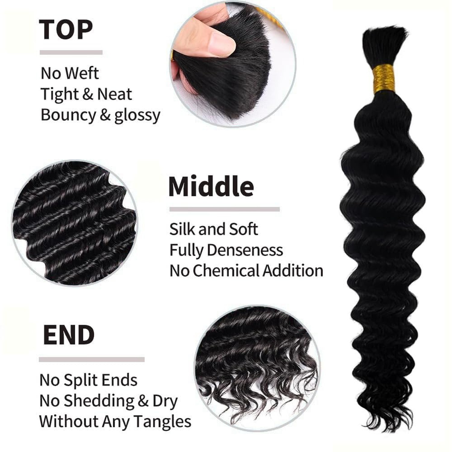 Human Braiding Hair for Boho Braids Human Hair 100g 2 Bundles Deep … Fast Ship