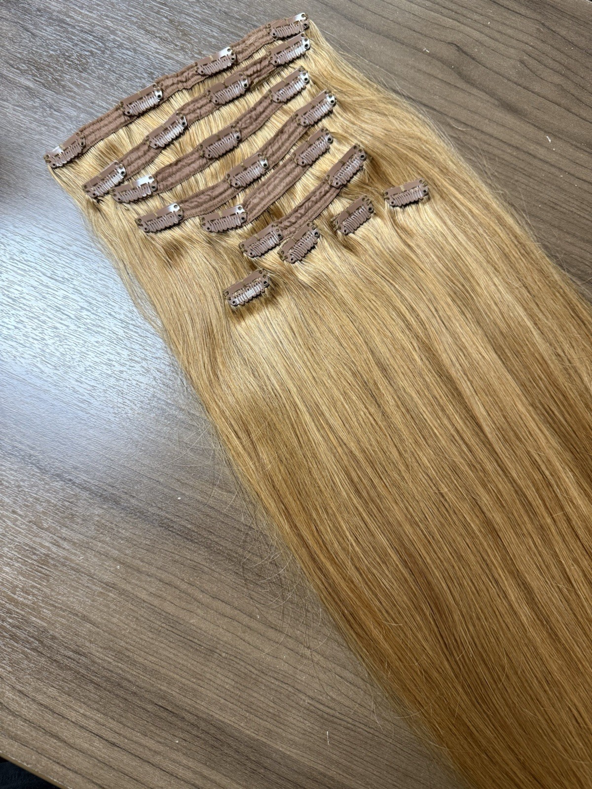 100% Human Hair Extensions- Clip in 10 pieces 140g 20 inch color #27