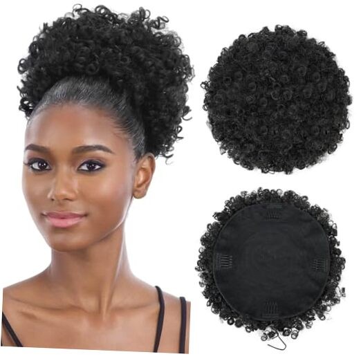 Super Large Drawstring Ponytail for Black Women 10 Extra Large Natural Black