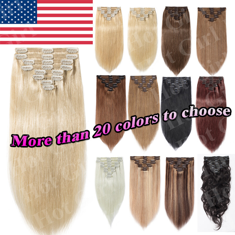 Real Thick Long Clip In 100% Remy Human Hair Extensions Thick 200g Balayage G150