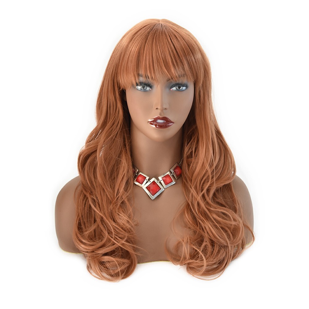 26″ Long Wavy Wigs for Women Machine Made Premium Synthetic Black Brown Hair US