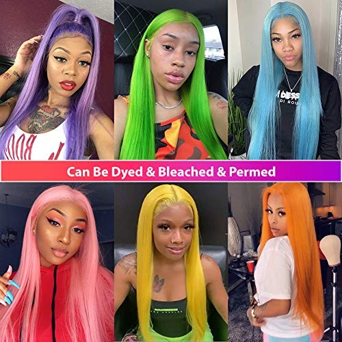 Blonde Lace Front Wig Human Hair Pre Plucked Bleached Hair Knots 13×6 Straigh…