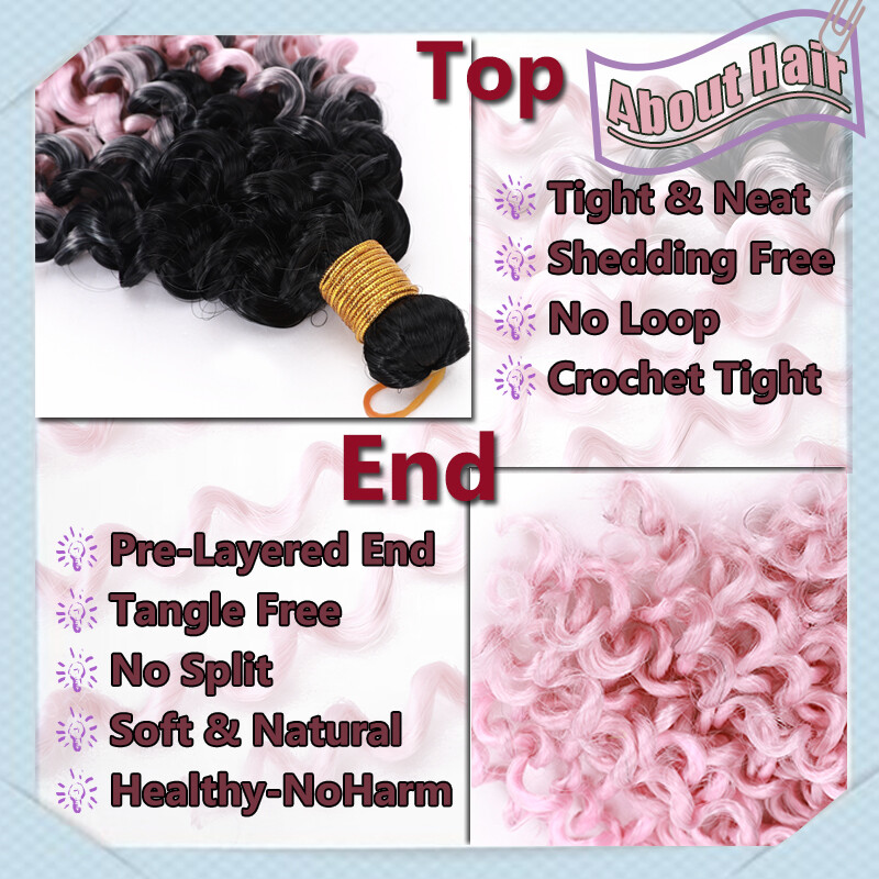 REALAs Natural Water Wave Crochet Braids Deep Curly Human Hair Extensions Soft