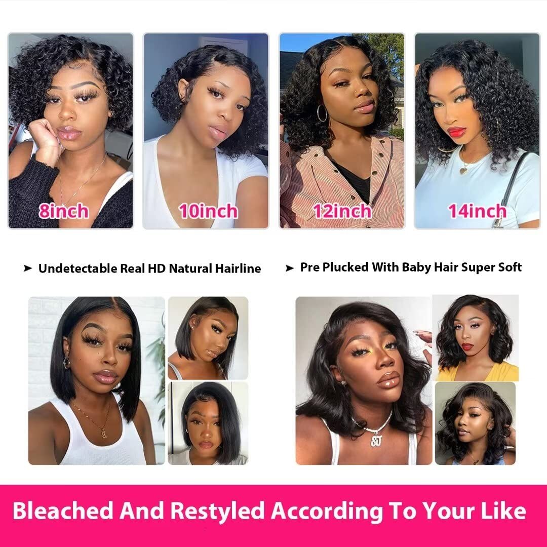 5×5 Silk Top Full Lace Human Hair Wig Short Curly Pre Plucked Silk Base Lace Wig
