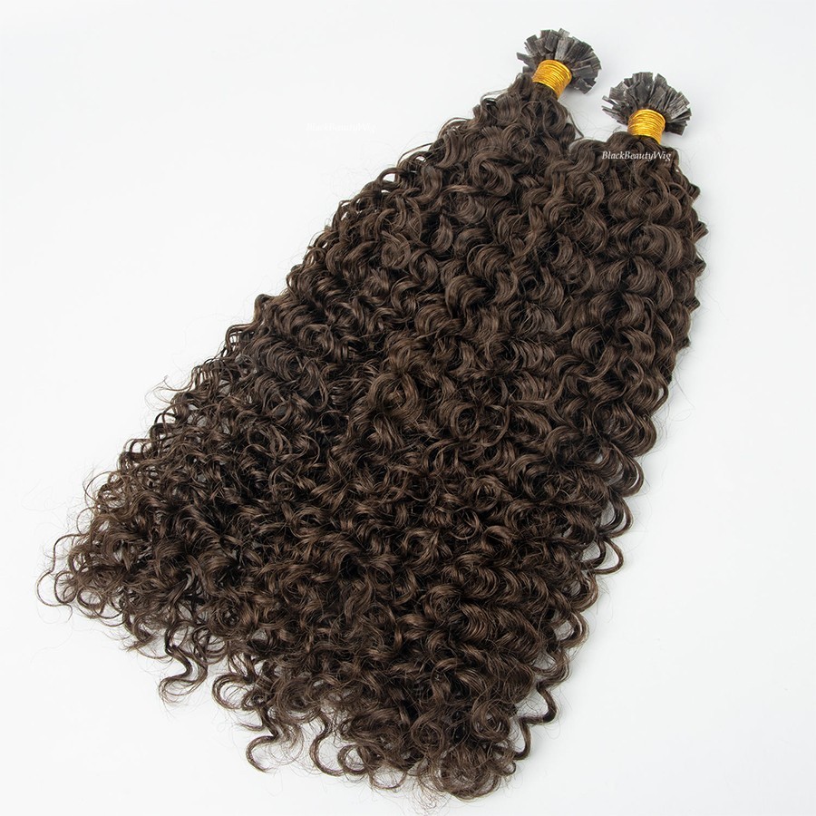 Deep Curly Flat Tip Human Hair Extension Remy Keratin Fusion K Tip Hair 100g