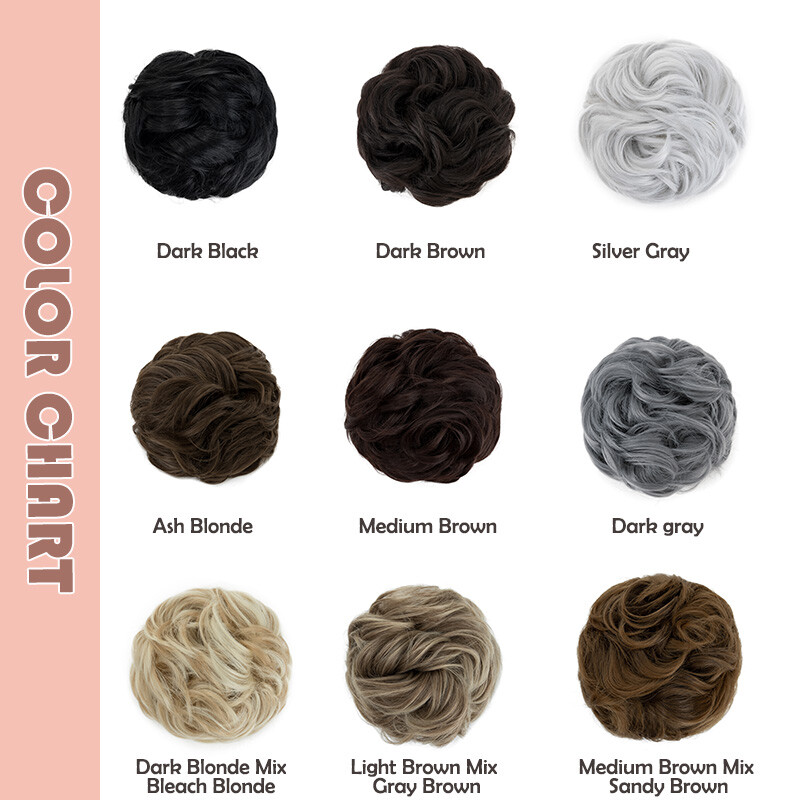 Real As Human Messy Bun Chignon Claw Clip in Hair Extensions Thick Scrunchie 65g