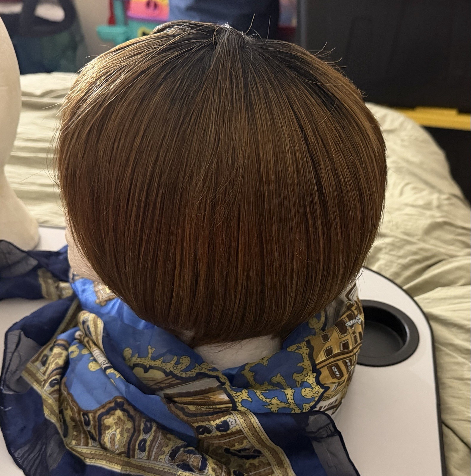 It’s a Wig! Short Layered Light Brown Synthetic Straight Classic Cap One Size A…