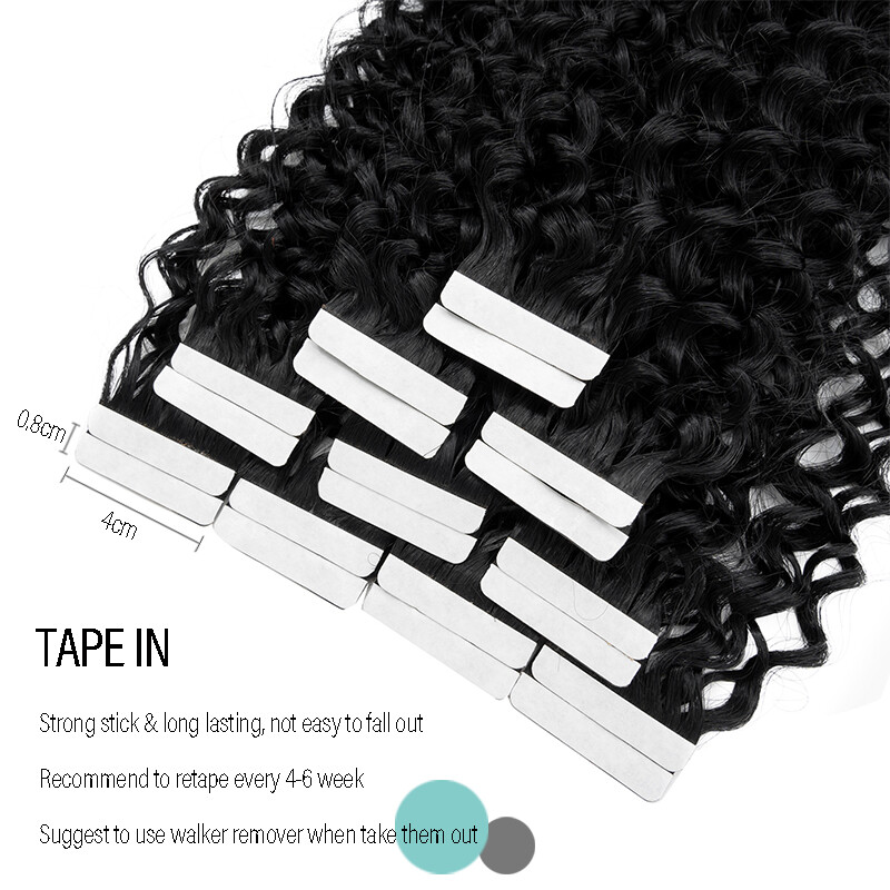 Yaki/Kinky Straight Invisible Tape In Real Remy Human Hair Extensions Skin Weft