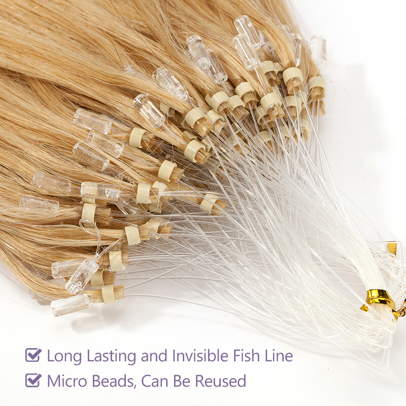 Micro Ring Russian Remy Human Hair Extensions Micro Loop Beads Real Hair 150G