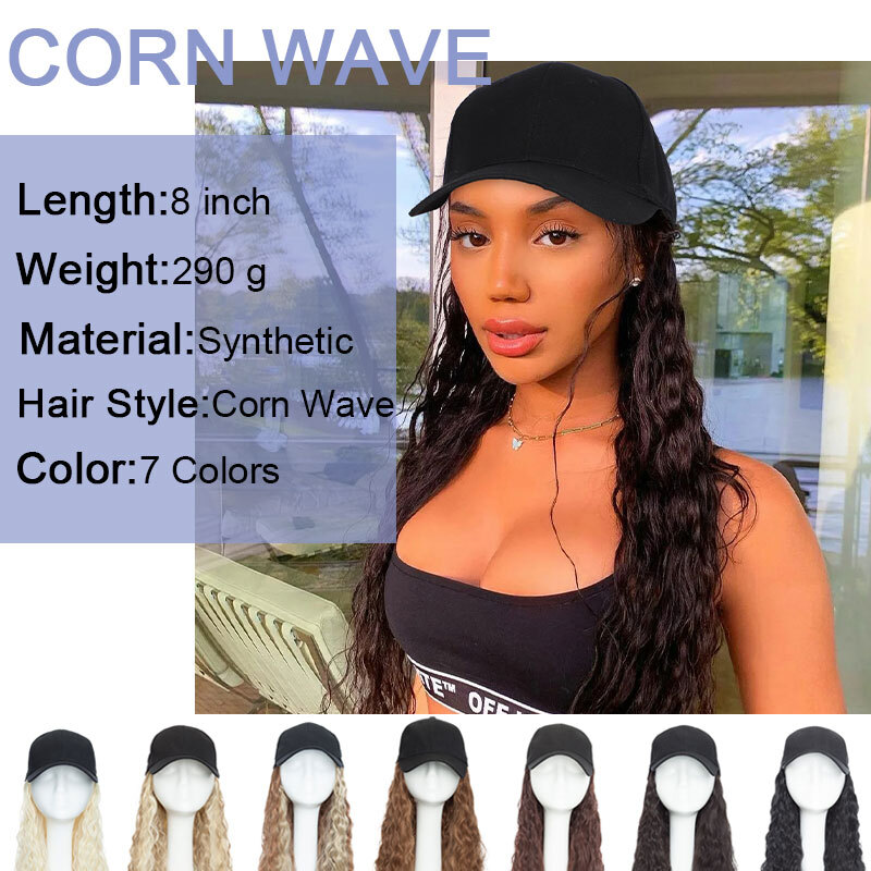 Cap with Hair Attached For Women Wig Hat with Hair Short Bob Style Synthetic US