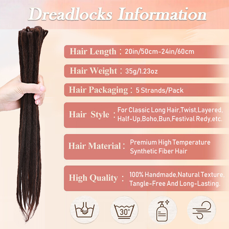100% Real AS Human Hair Dreadlocks Extensions Crochet Braiding Hair Afro Faux US