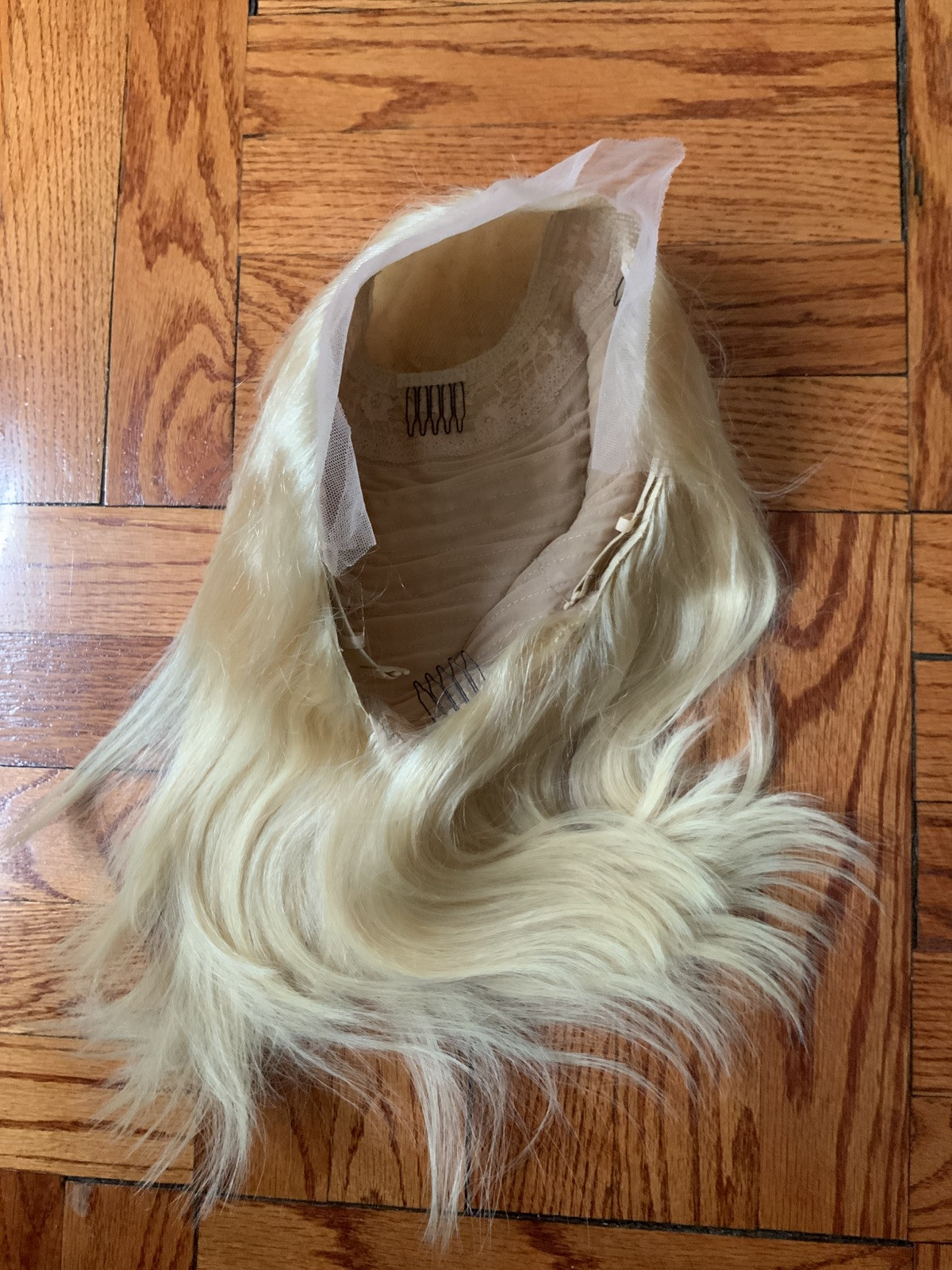 Virgin Hair Blonde Straight 4×4 Transparent Bob Closure Construction Lace Wig 12
