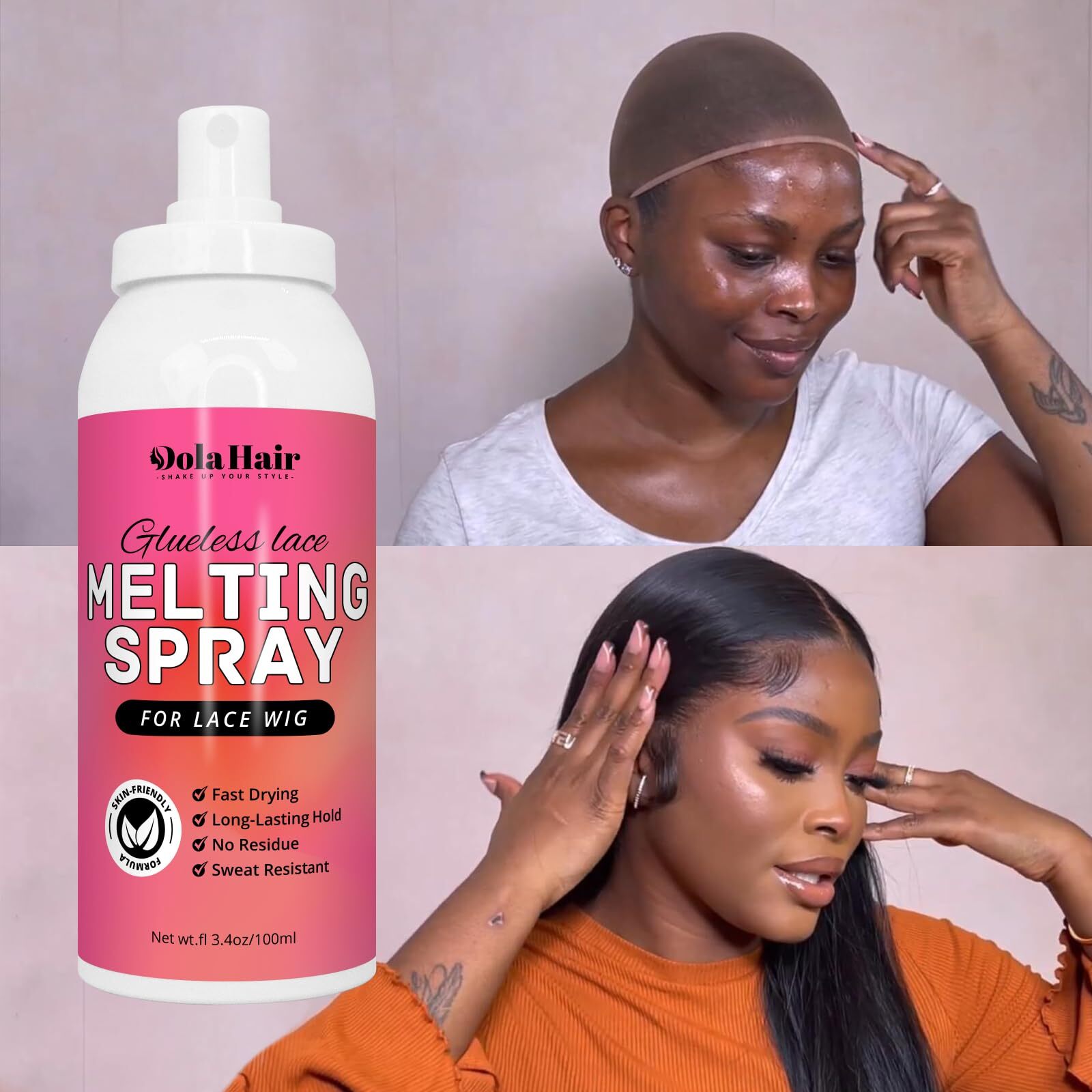 Lace Melting Spray for Glueless Wigs 8oz Wig Bond Adhesive Spray