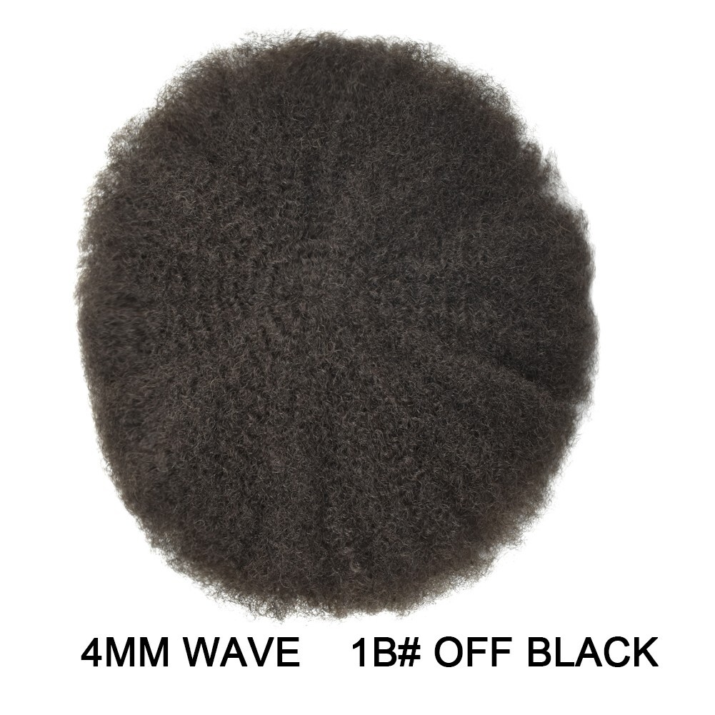 Afro Toupee For Black Men All Transparent Lace Curly 100%Human hair Weave system