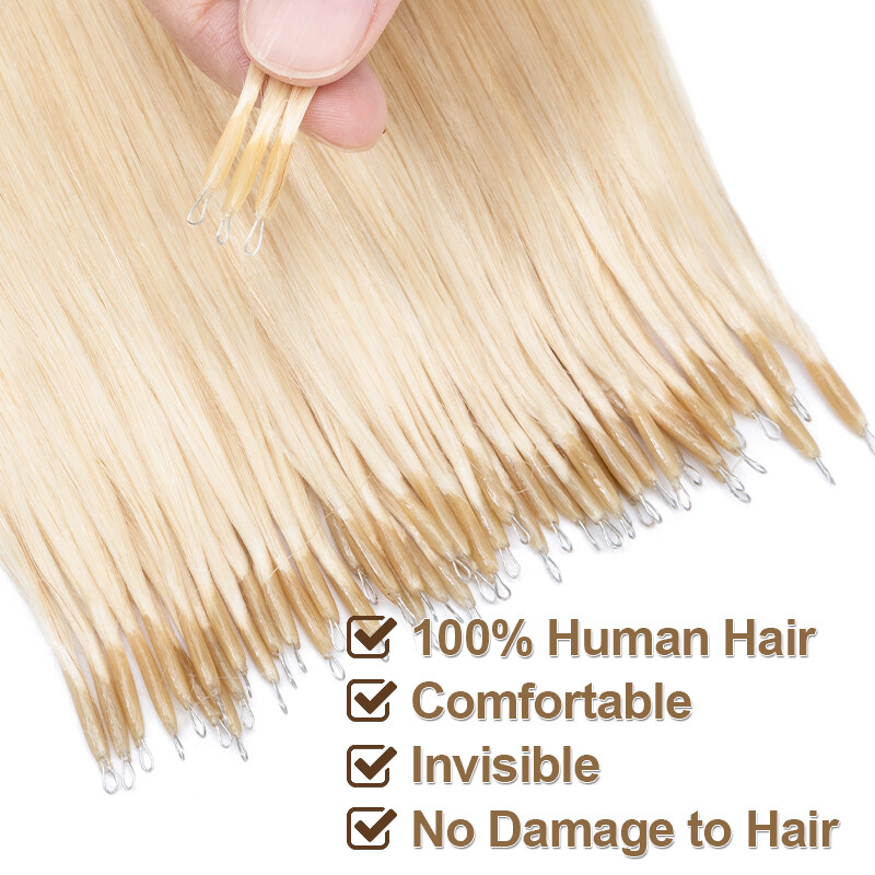 CLEARANCE Nano Ring Tip Real Hair Extensions Russian Remy Human Hair Thick 1G/S