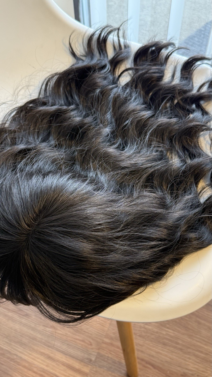 Dark Brown Wavy Clip-In Wig Synthetic Classic Cap 21-30in Free-Part Women