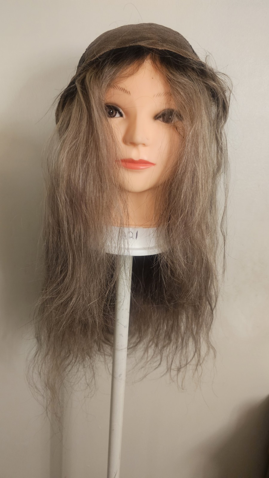 High Quality regular Top 22 to 24″ gray wavy 100% Virgin Human Hair Lace Wig