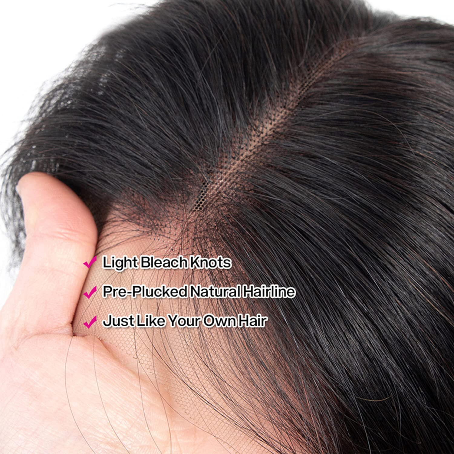 Magviila Short Straight Bob Wigs Human Hair 4X4 Lace Front Closure Natural Black