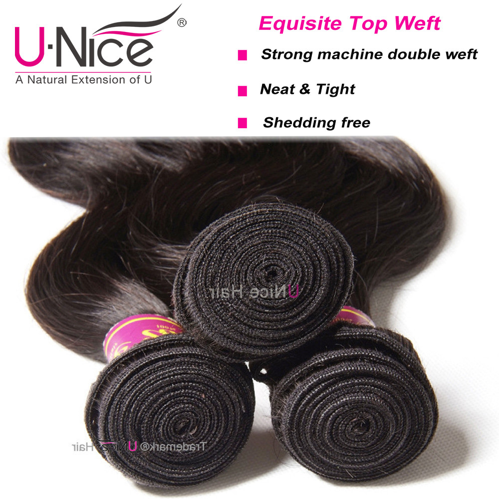 UNice Hair Cambodian Body Wave Bundles Virgin Human Hair Extensions Weaves Wefts