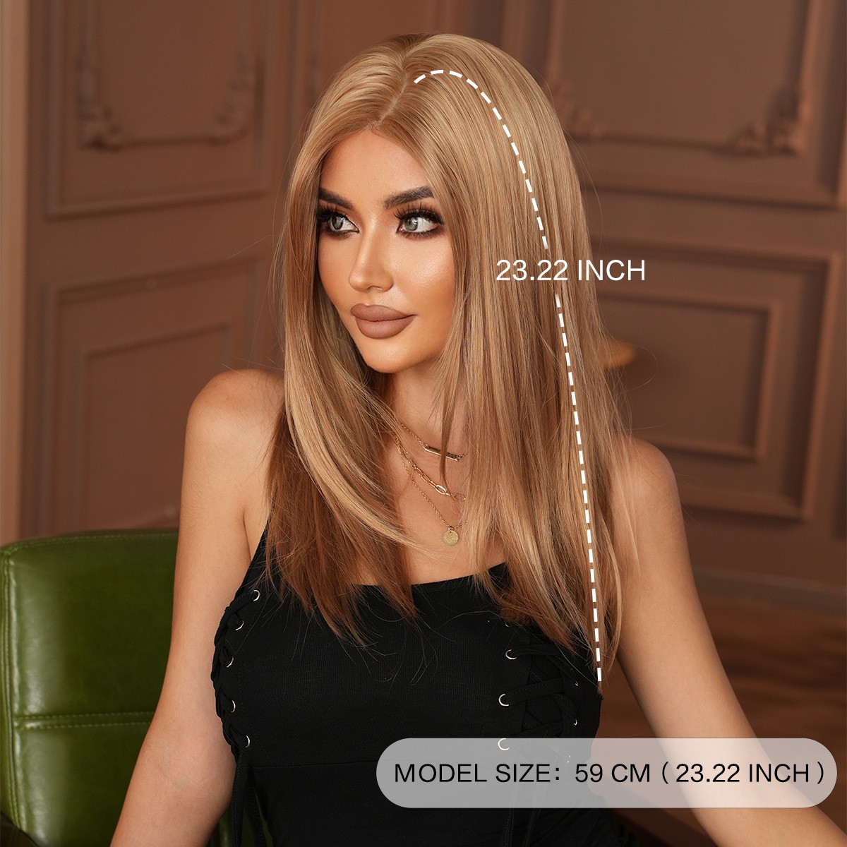 Blonde Retro Wig with Layers T Lace Synthetic Wig Straight Bob Inward Ends 23”