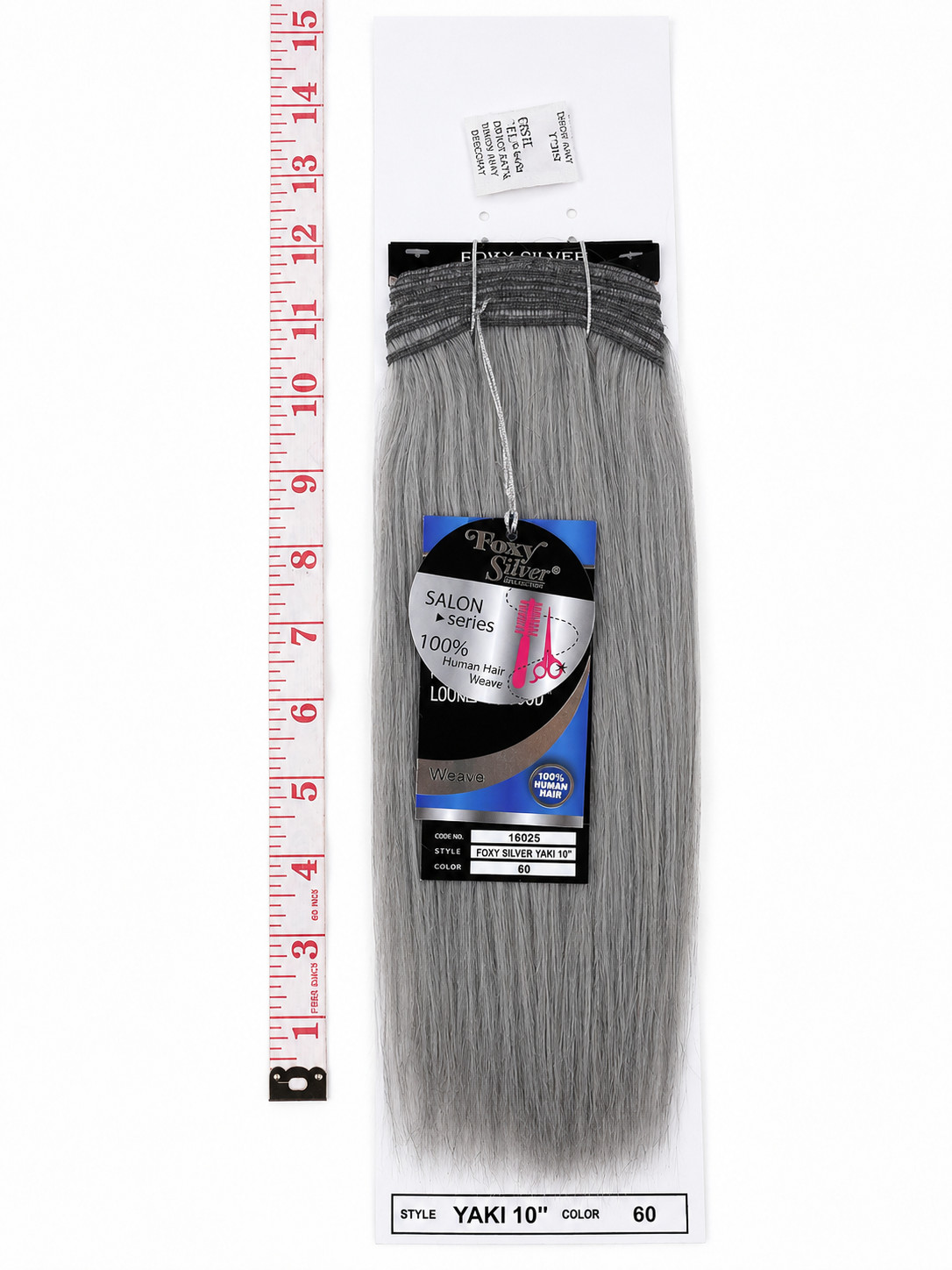 Foxy Silver Yaki 100% Human Hair Weave, 8″-18″, Tangle free, Natural look