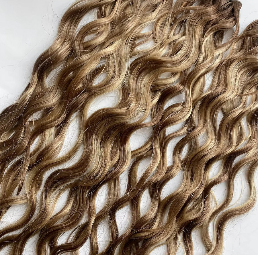 Genius Weft Curly Wavy Hair Extensions 100% Remy Human Hair Extensions 100g