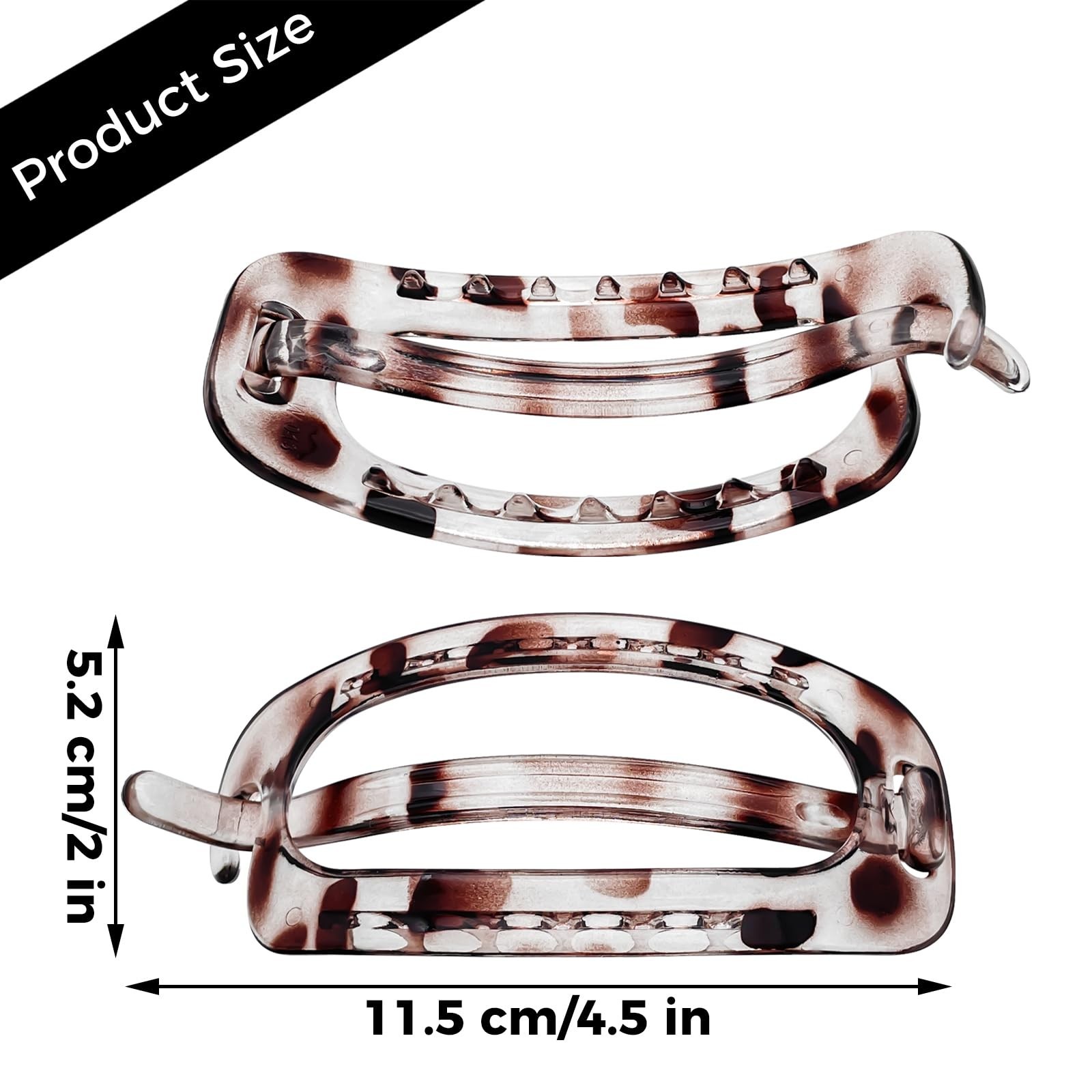 6PCS French Oval Hair Barrette Clips Plastic Bun Ponytail Holder Flexible Pla…