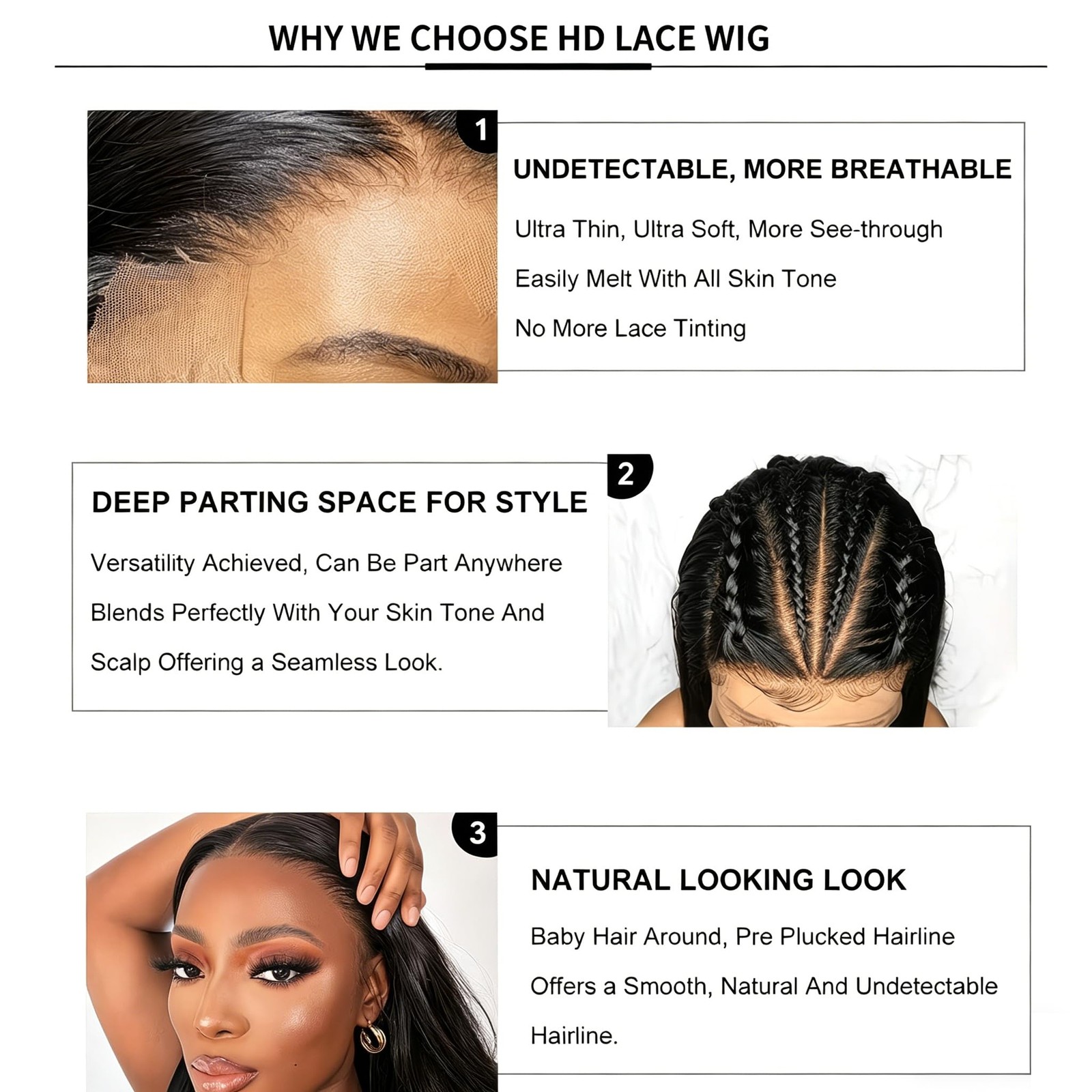 Sifulan Straight Lace Front Wigs Human Hair 13X4 Hd Transparent Lace Front Wig