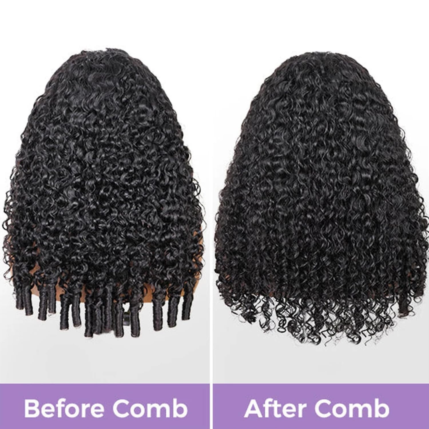 200 Density Curly Half Wig Human Hair 22″ Seamless Flip Over Glueless Wear & Go