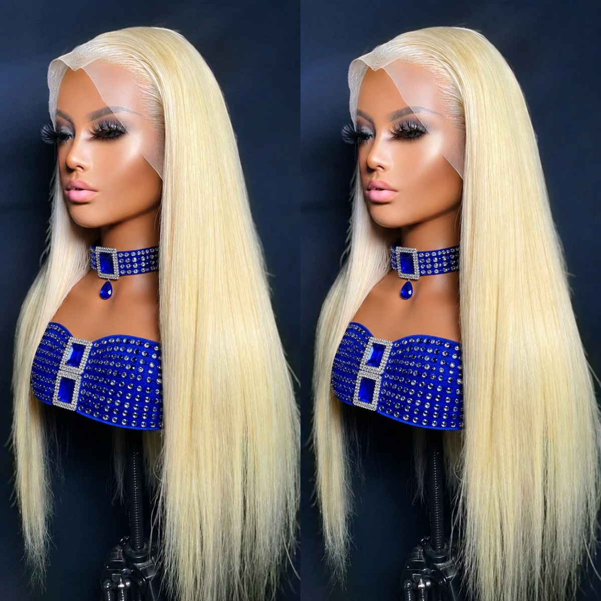 Synthetic Hair Heat Resistant Long Straight Blonde HD Lace Front Wig