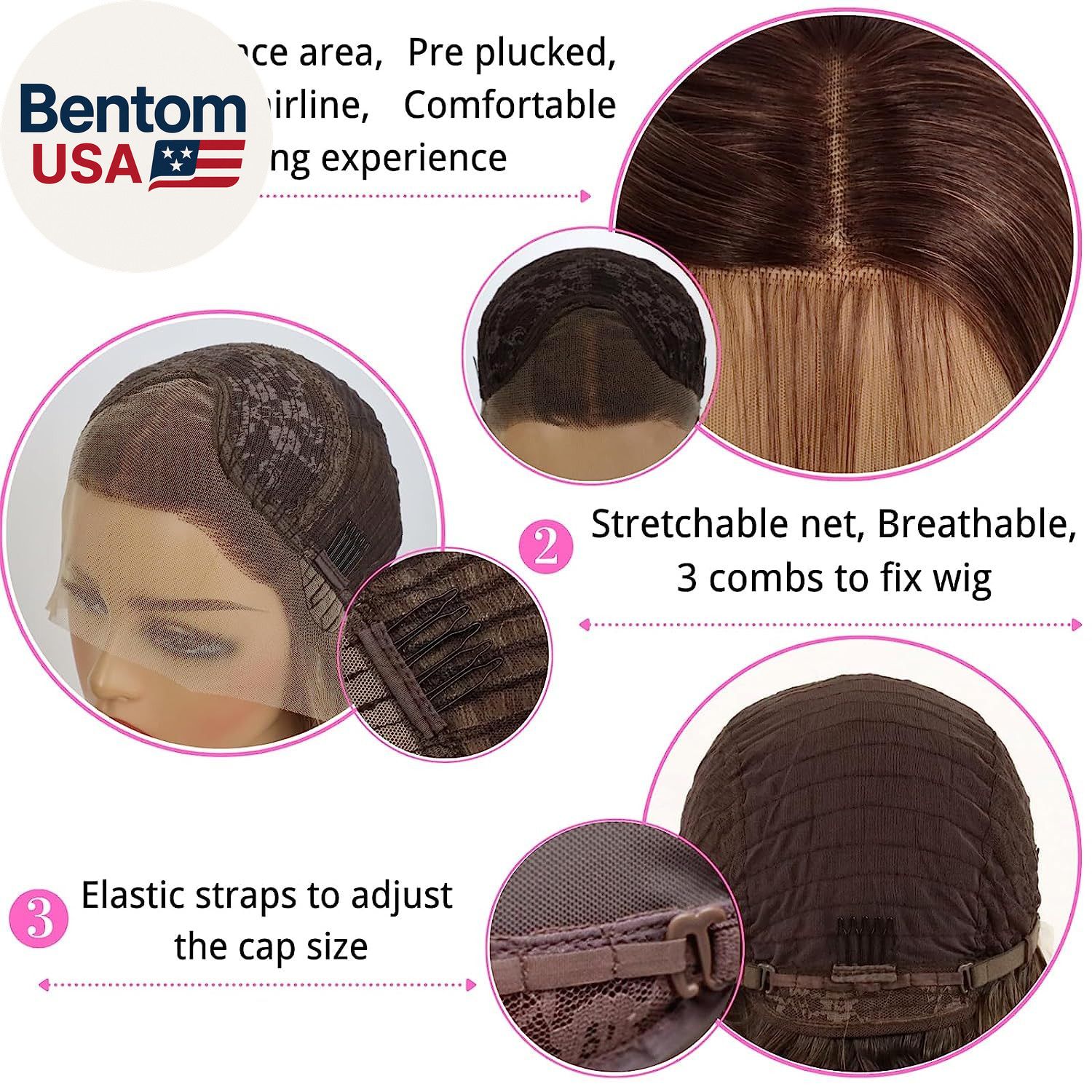 Highlight Ash Blonde Lace Front Wig Long Straight Glueless Ombre Brown Mixed Blo