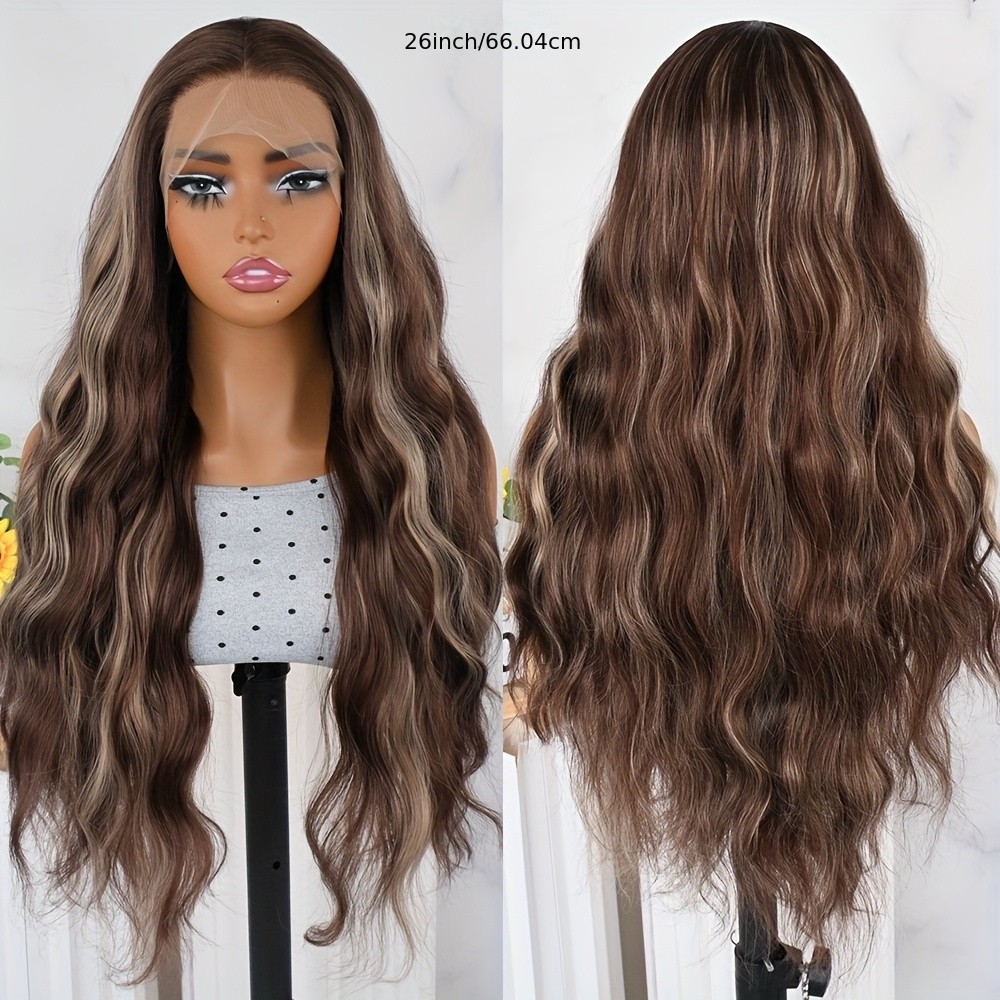 Brown Blonde Ombre Mixed Color Curly Wave Lace Front Wigs Women’s Natural Hair