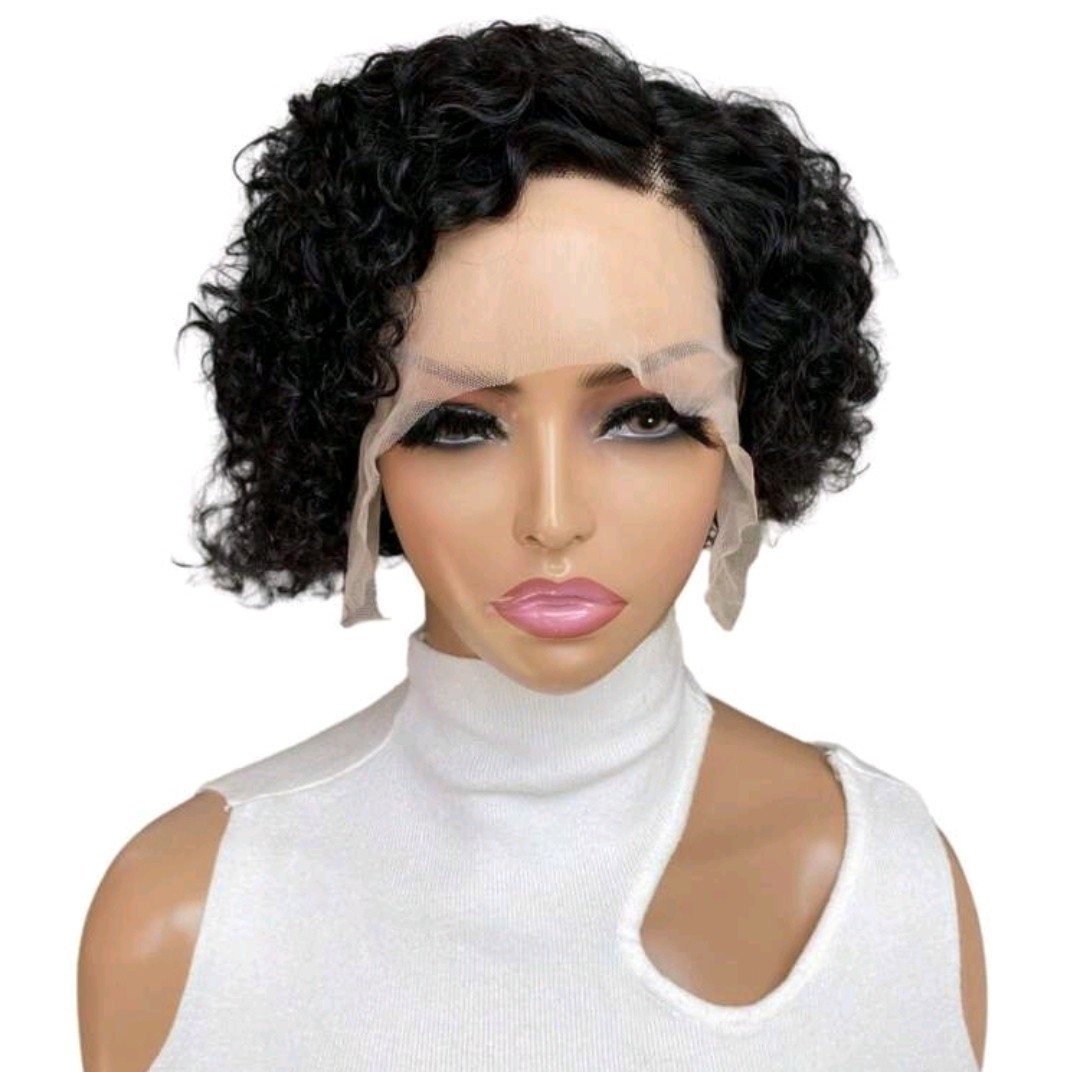 6inch Short Wig, Curly Human Hair Wigs For Women 13x4x1 Front Lace
