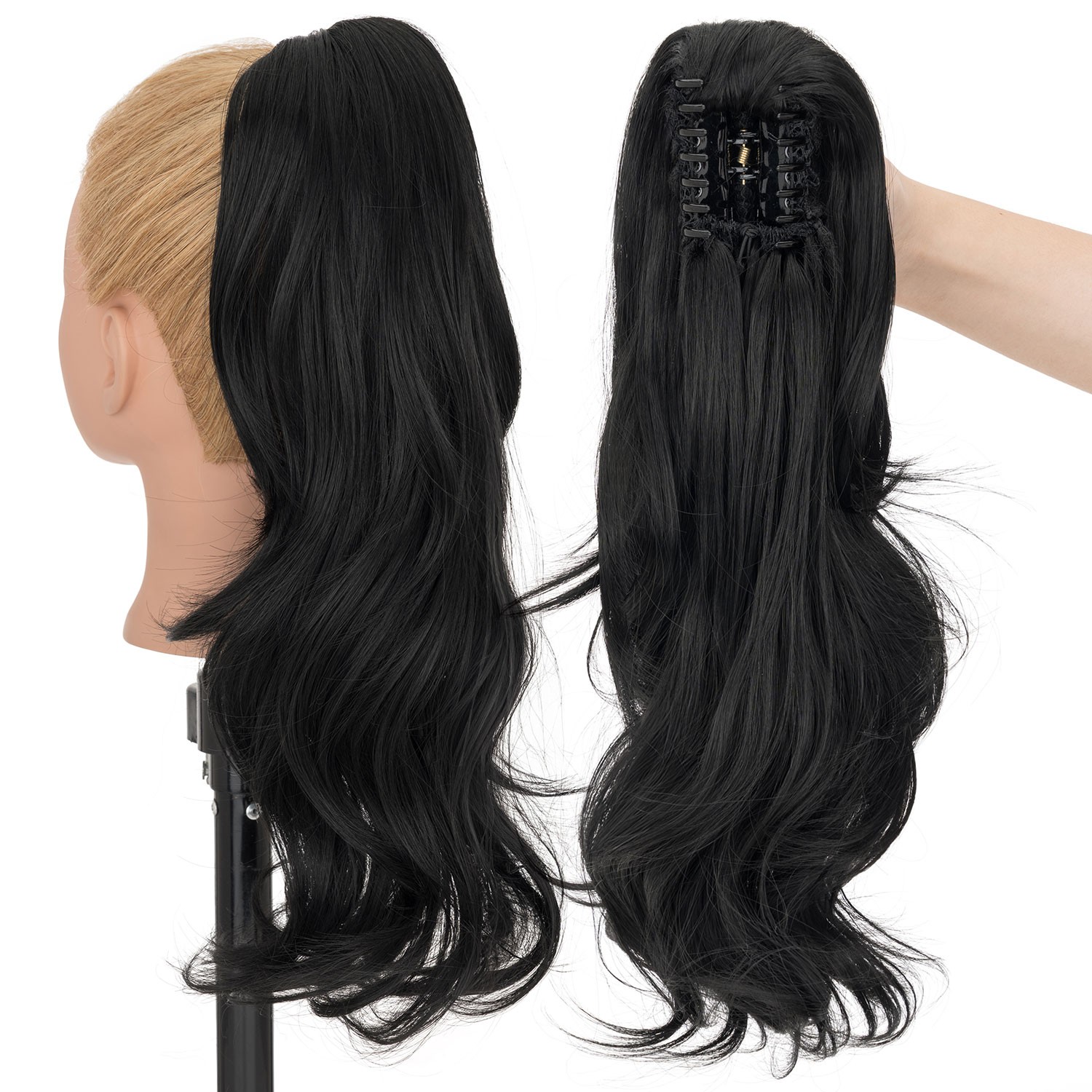 140G Thick Clip In Pony Tail Hair Extensions Claw/Jaw Clip On Ponytail As Human