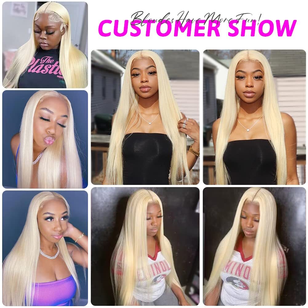 613 Blonde 13*4 HD Lace Wear Go Glueless Wig Pre-Cut Human Hair