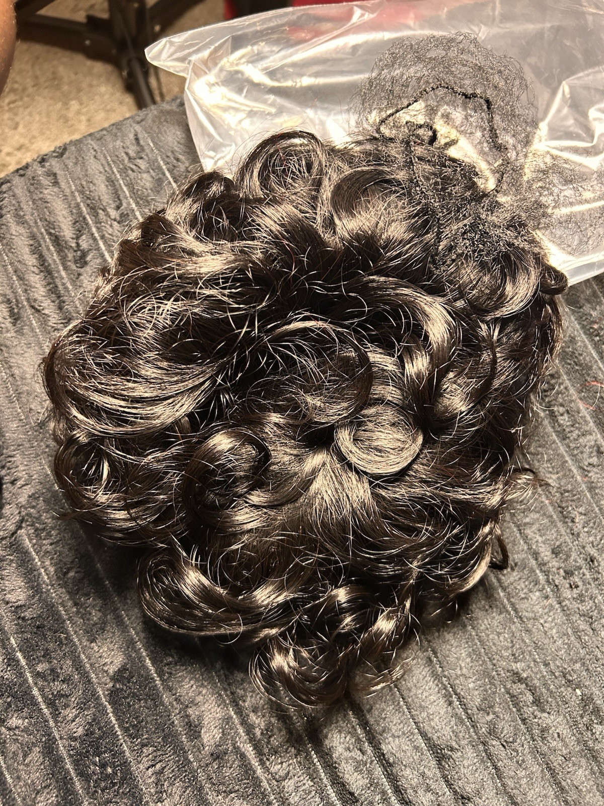Women’s Clip-In Curly Black Hairpiece 6 in Classic Cap One Size