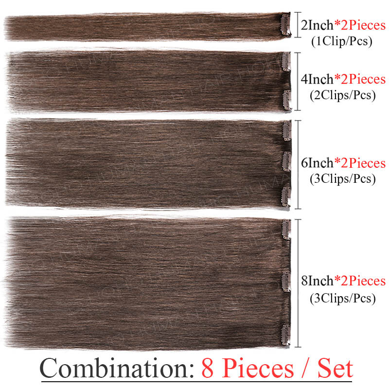 CLEARANCE Clip In Human Remy Hair Extensions Full Head 8 Pieces 22″24″ THICK