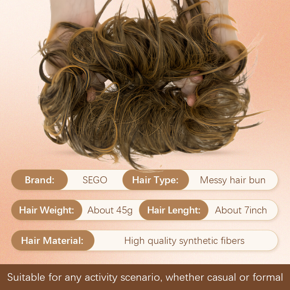 Curly Messy Bun Hair Piece Thick Updo Scrunchie Hair Extensions Real As Human US