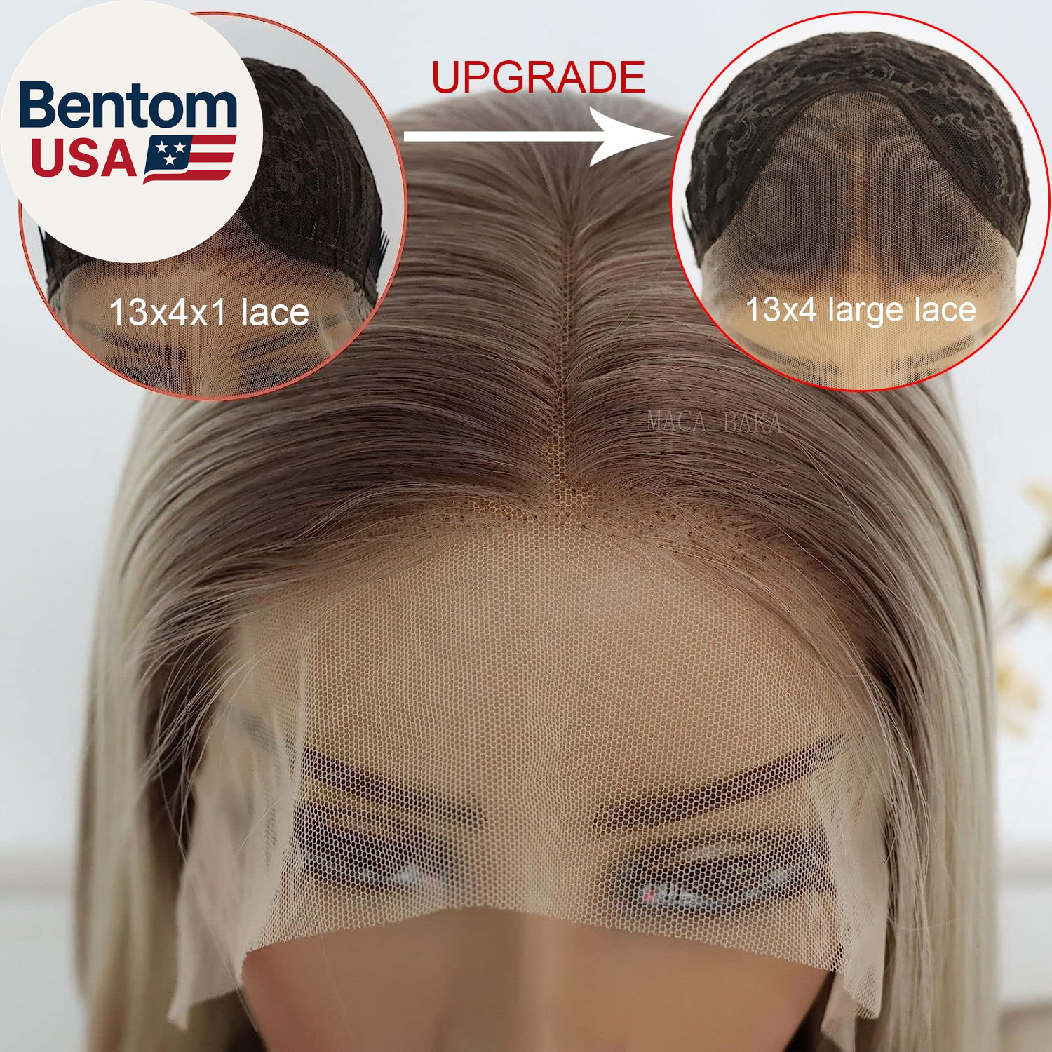 Highlight Ash Blonde Lace Front Wig Long Straight Glueless Ombre Brown Mixed Blo
