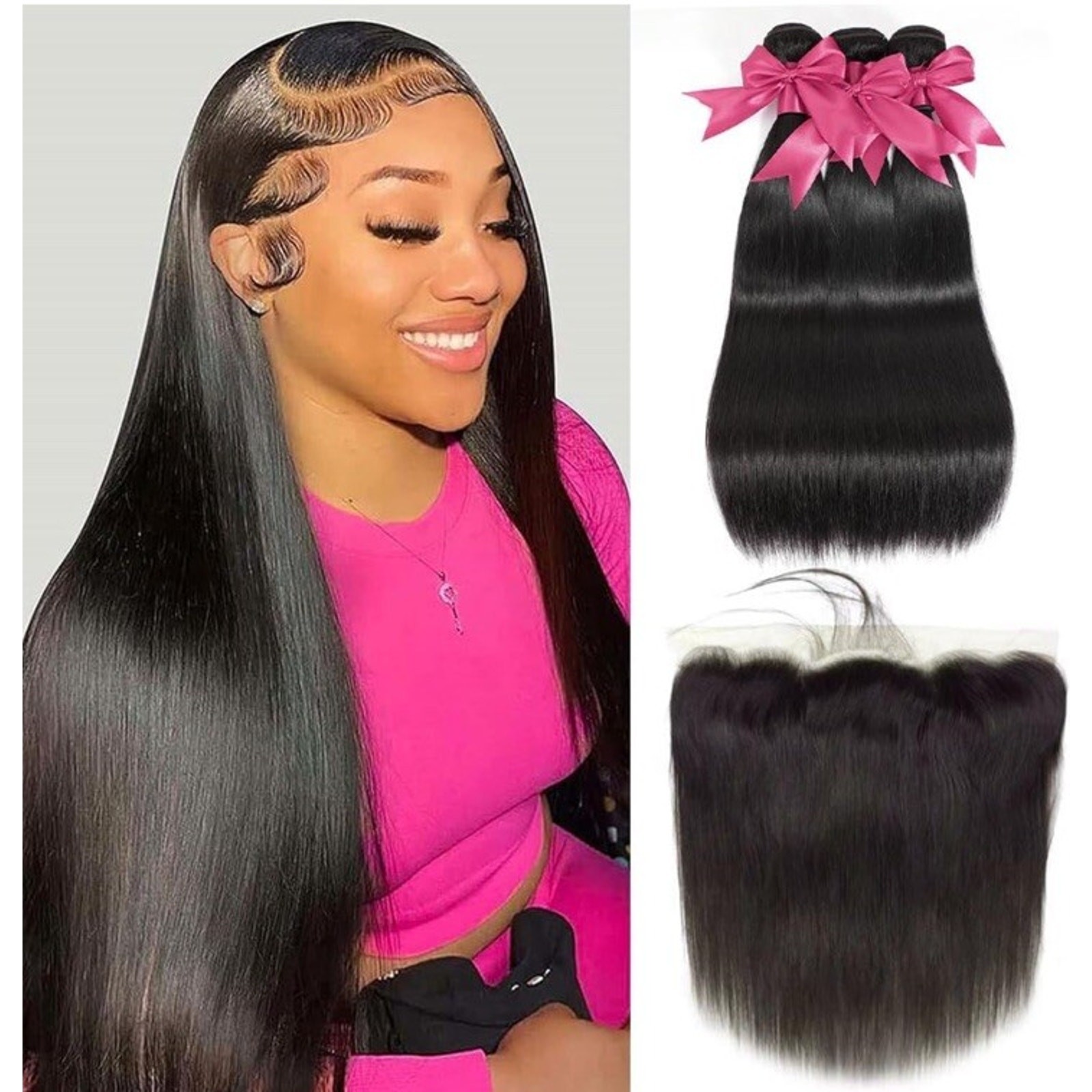 10A Human Hair 16 18 20 22 In Brazilian Virgin Human Hair Bundle With Frontal
