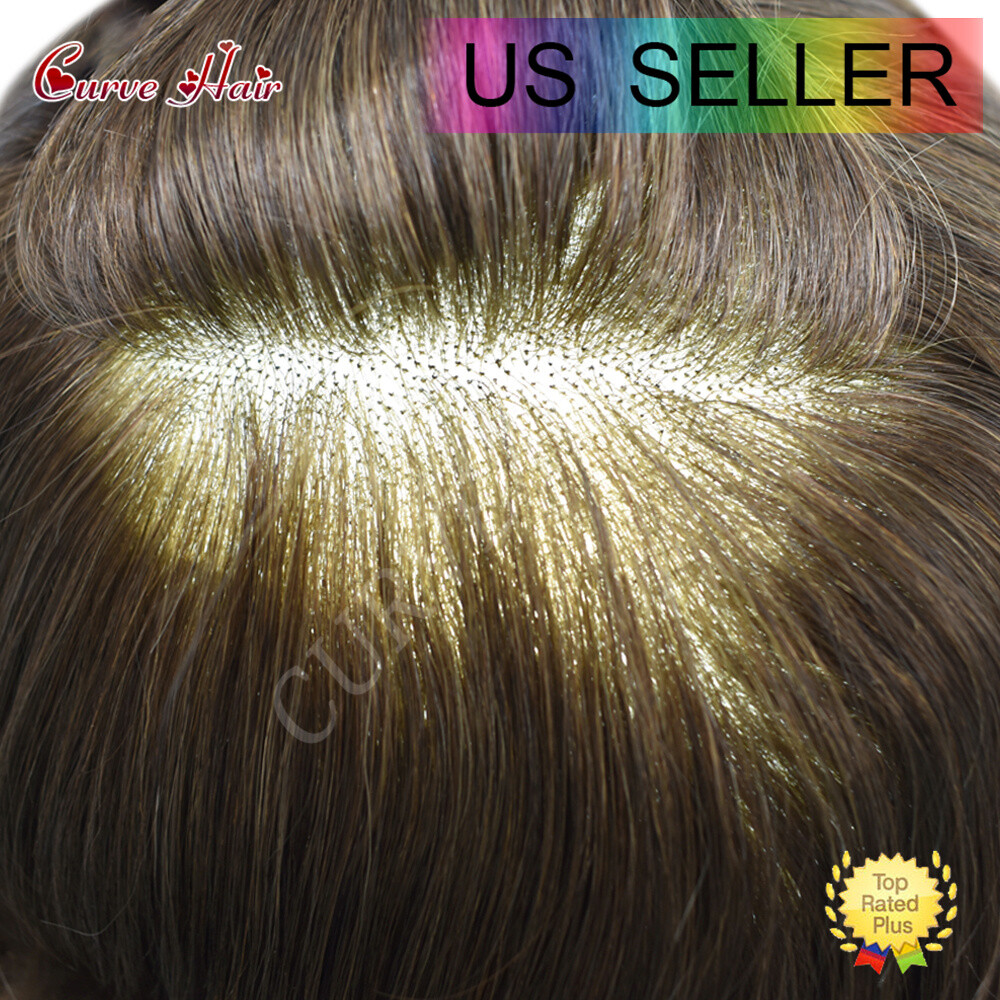 Mens Hair Piece Human Hair Replacement System Lace Front Mens Toupee Hair Units