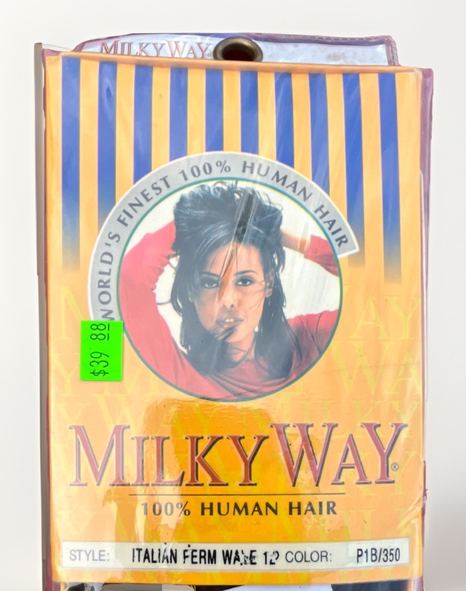 milky way italian perm wave 100% human hair weave, 12 in, color p1b/350