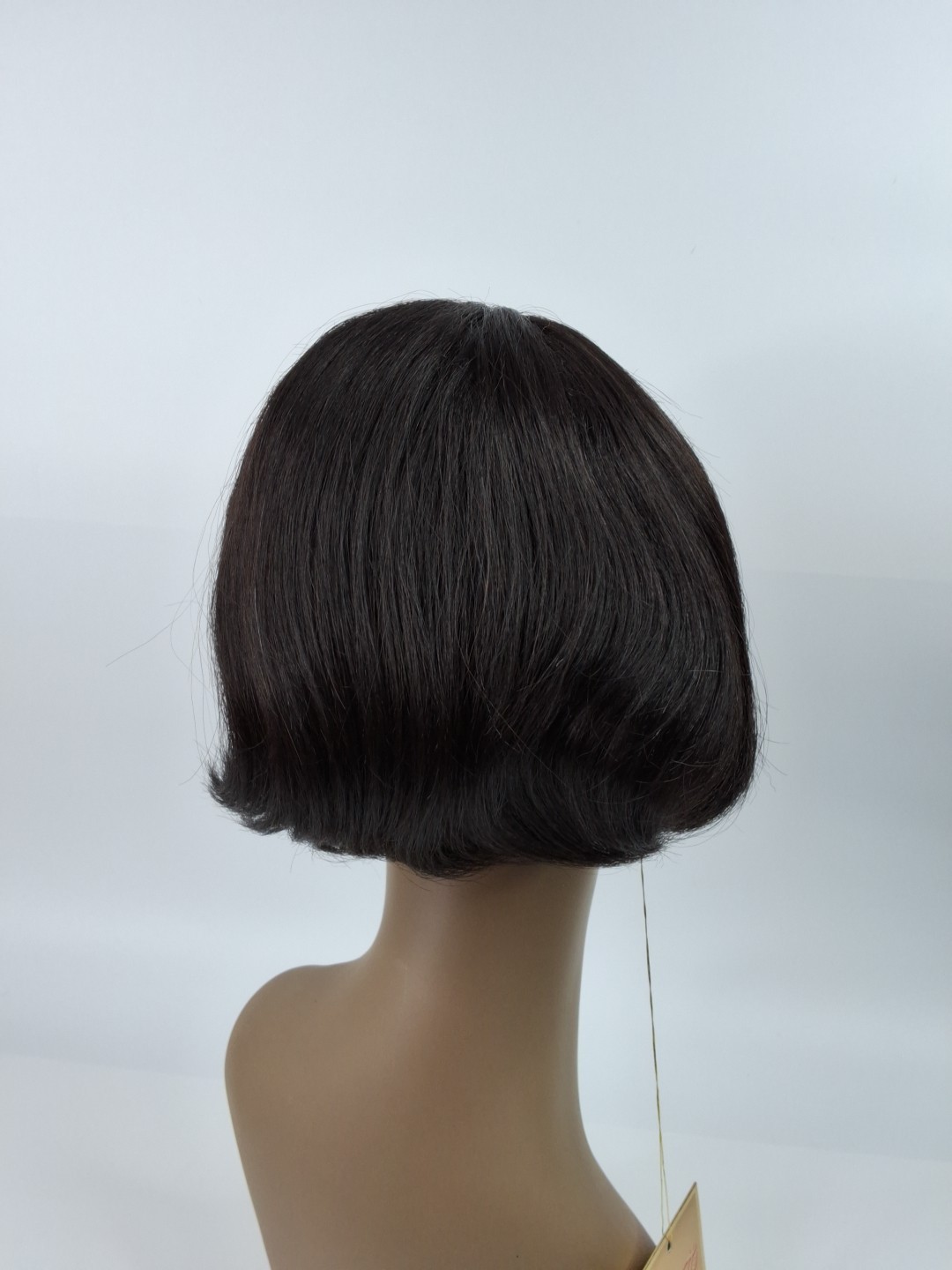 Jenny 1B Off Black Wig Chin Length Bob 100% Human Hair Adjustable Classic Cap