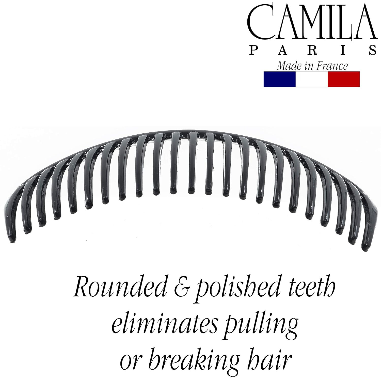 Paris CP2910 French Side Combs Large Curved, Black French Twist Hair