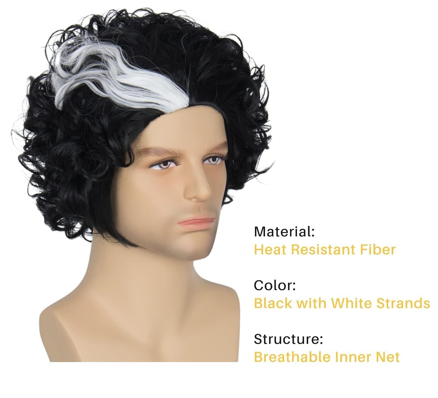 Sweeney Black White Demon Barber Wig Todd