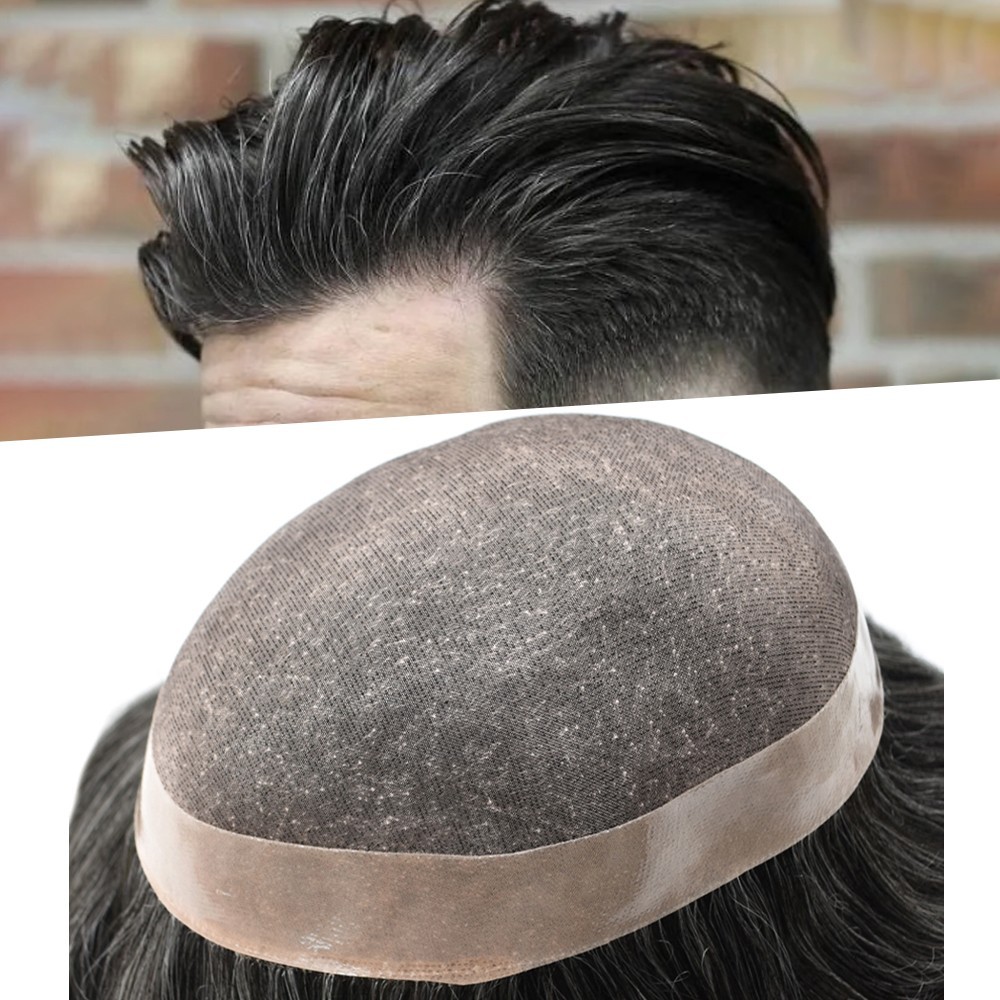 Mens Hair Replacement Fine mono Toupee All Colors Hairpiece PU System Men Wig US