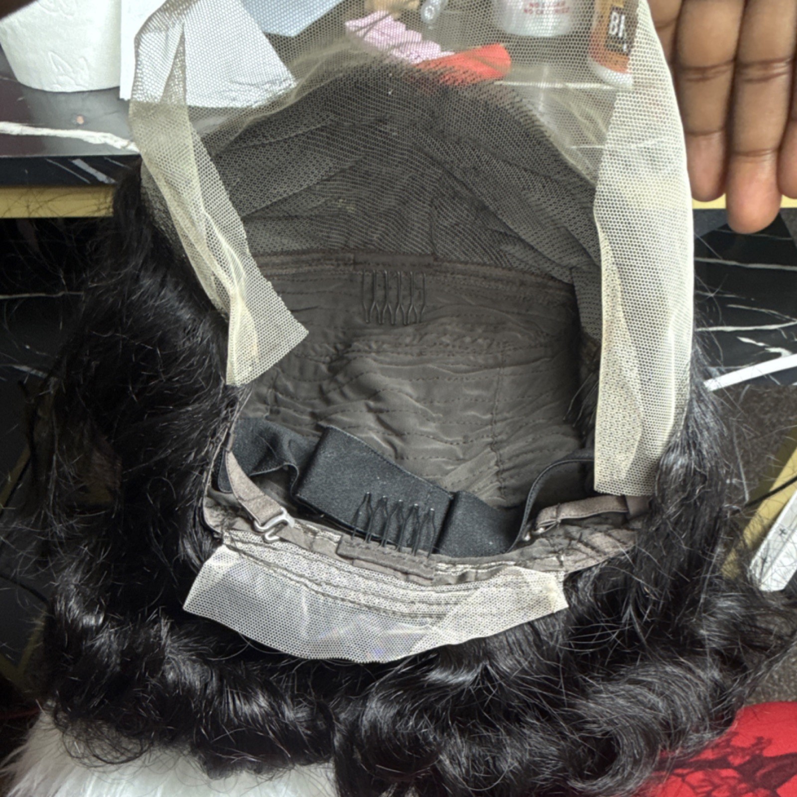 Black Wavy Lace Front Sew-In Natural Wig Hairpiece for Women