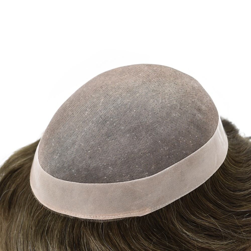 Mens Toupee Hairpiece Fine Mono Hair System Replacements Poly Skin Pu Mens Wigs