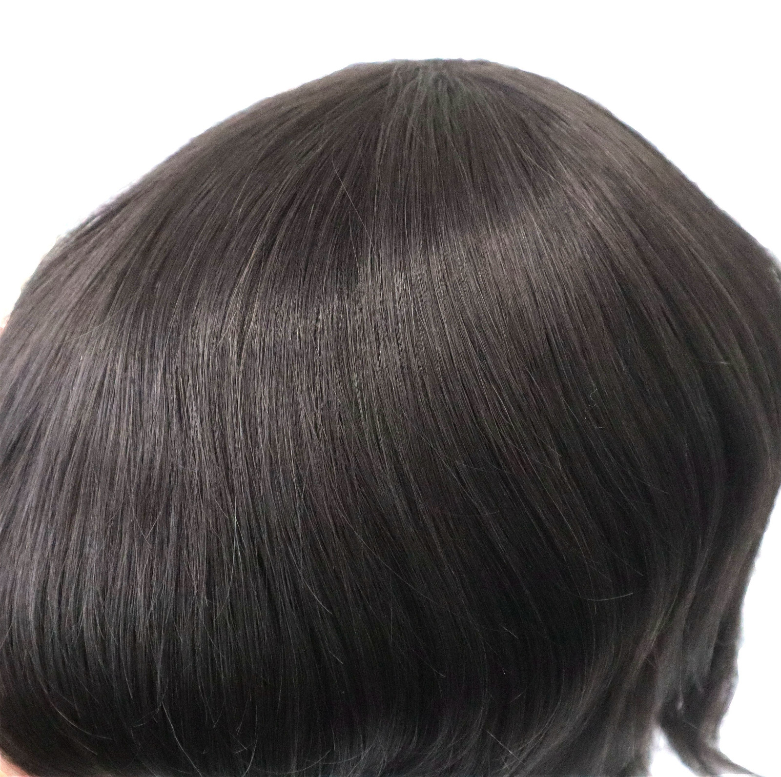 Mens Toupee Hair Replacement Injection Thin Skin Human Hair System Hairpieces